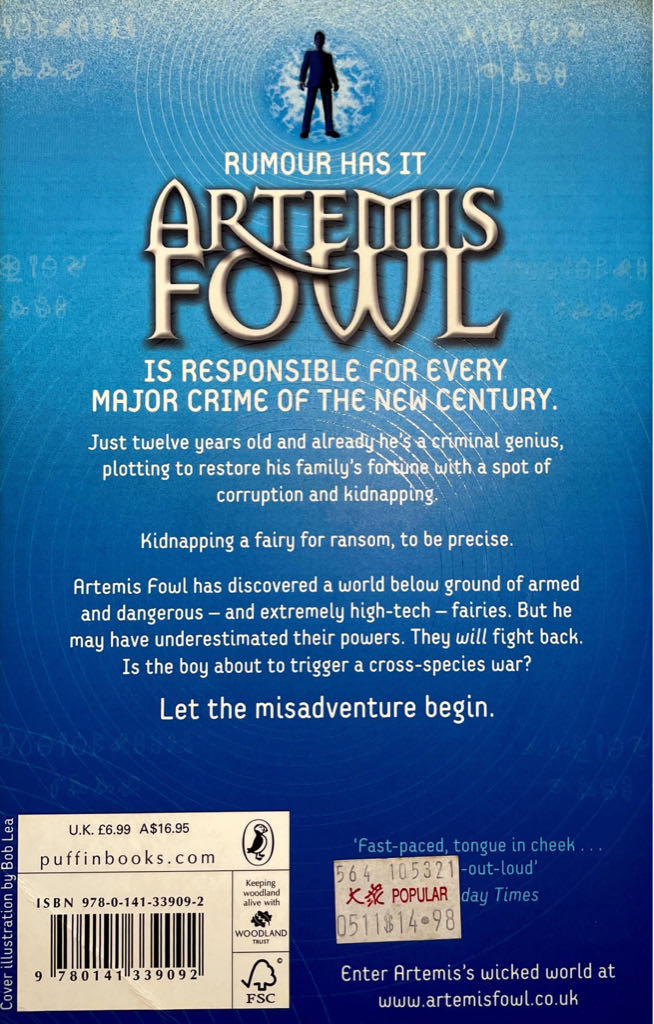 Artemis Fowl - Eoin Colfer (Penguin UK - Paperback) book collectible [Barcode 9780141339092] - Main Image 2