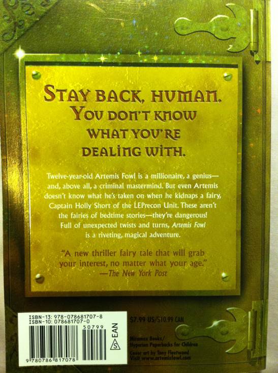 Artemis Fowl - Eoin Colfer (Hyperion Paperbacks for Children - Paperback) book collectible [Barcode 9780786817078] - Main Image 2