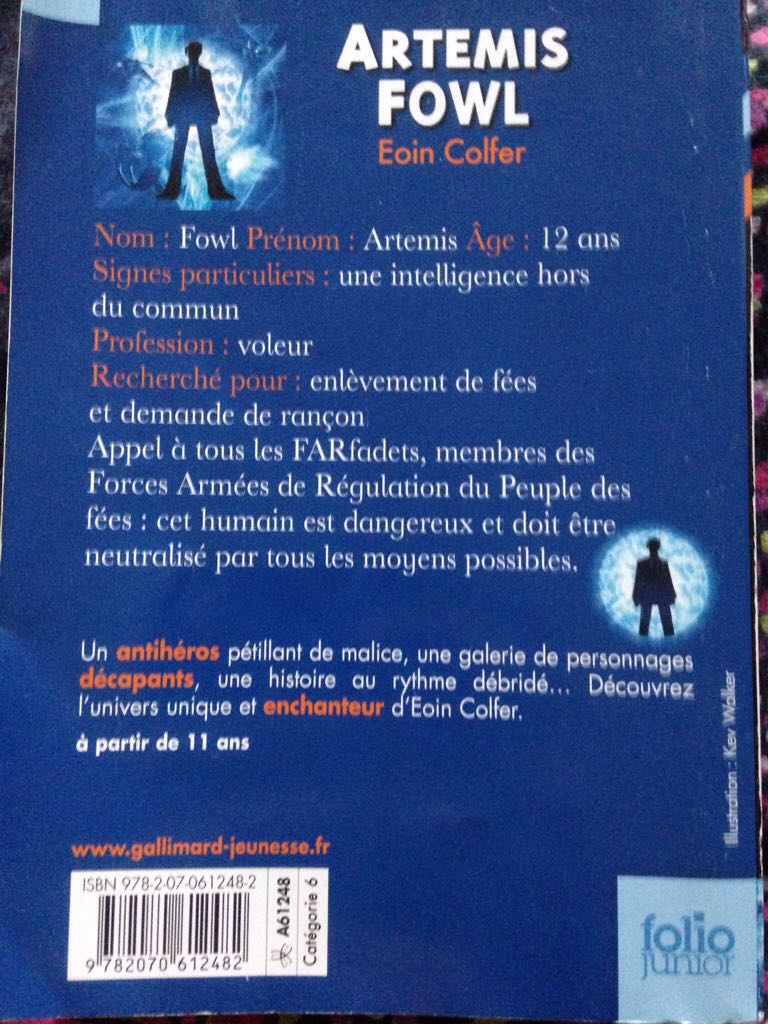 Artemis Fowl - Eoin Colfer (Folio Junior) book collectible [Barcode 9782070612482] - Main Image 2