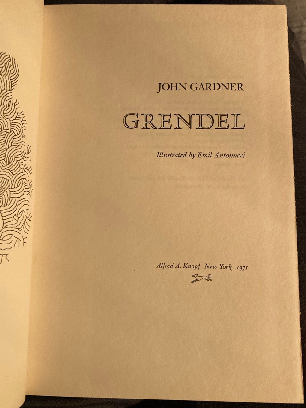 Grendel - Gardner, John (Alfred A. Knopf - Hardcover) book collectible - Main Image 3