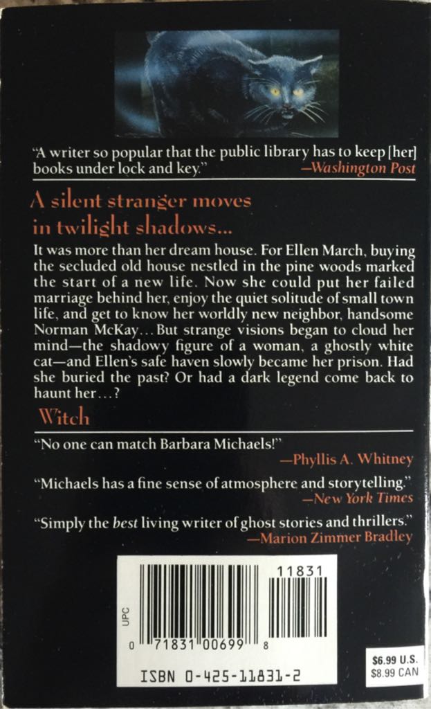 Witch - Barbara Michaels (Fawcett  Crest - Paperback) book collectible [Barcode 9780425118313] - Main Image 2