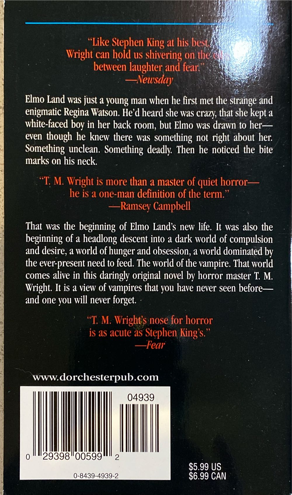 The Last Vampire - T.M. Wright (Leisure - Paperback) book collectible [Barcode 9780843949391] - Main Image 2