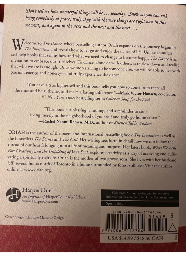 The Dance - Oriah Mountain Dreamer (Harperone - Paperback) book collectible [Barcode 9780061116704] - Main Image 2