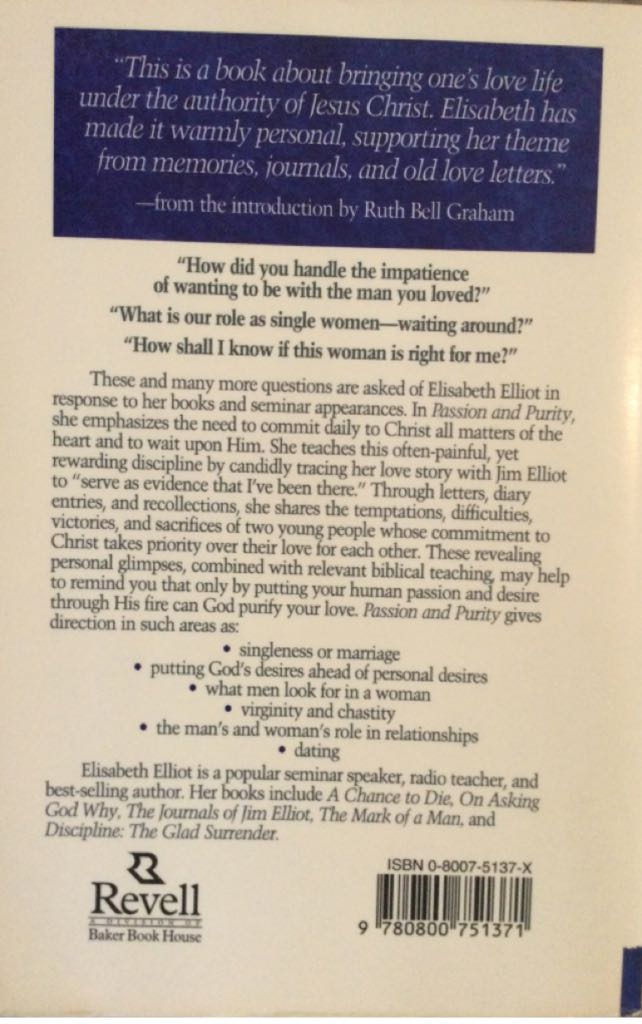 Passion And Purity - Elizabeth Elliott (Power Books - Paperback) book collectible [Barcode 9780800751371] - Main Image 2