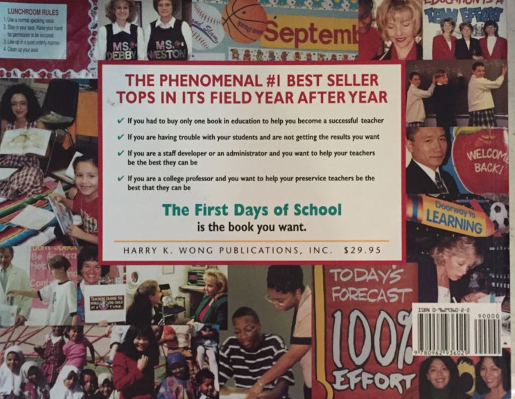 The First Days Of School - Rosemary T. Wong (Harry K Wong Pubn - Paperback) book collectible [Barcode 9780962936029] - Main Image 2