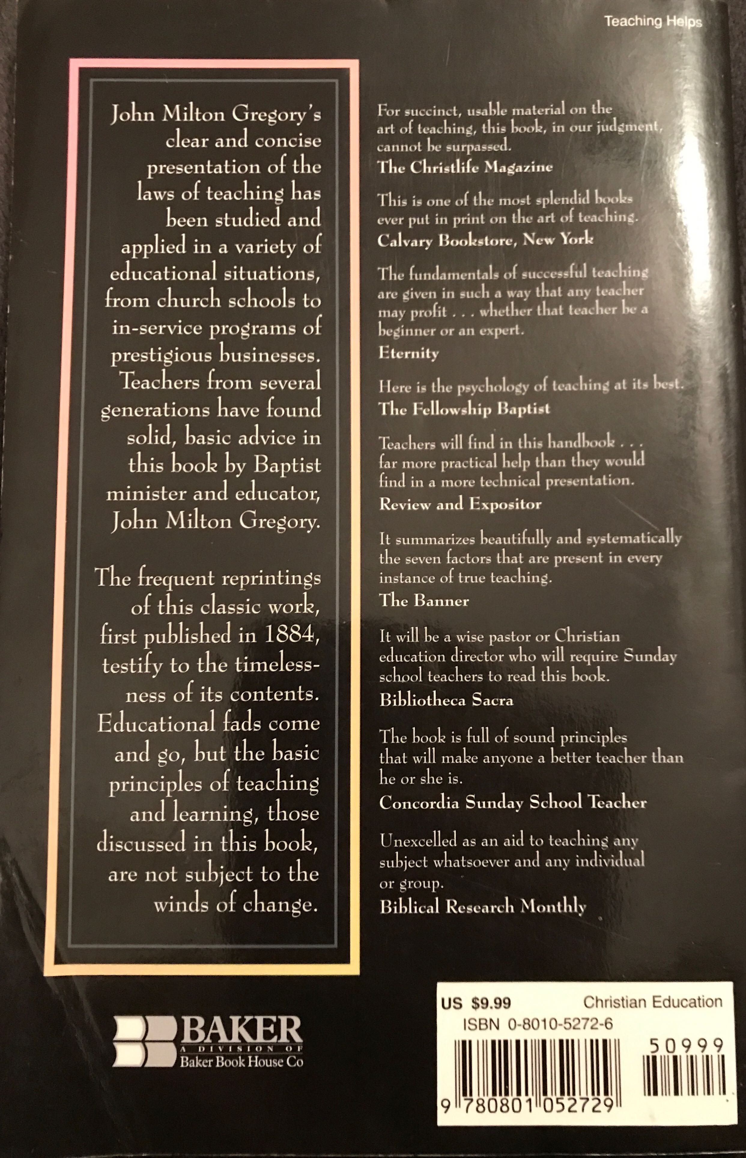 The Seven Laws Of Teaching - John M. book collectible [Barcode 9780801052729] - Main Image 2