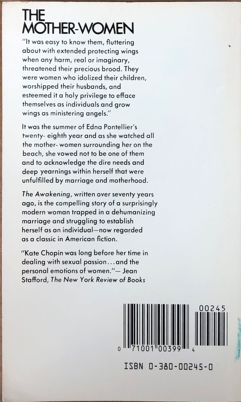 The Awakening - Kate Chopin (An Avon Book - Paperback) book collectible [Barcode 9780380002450] - Main Image 3