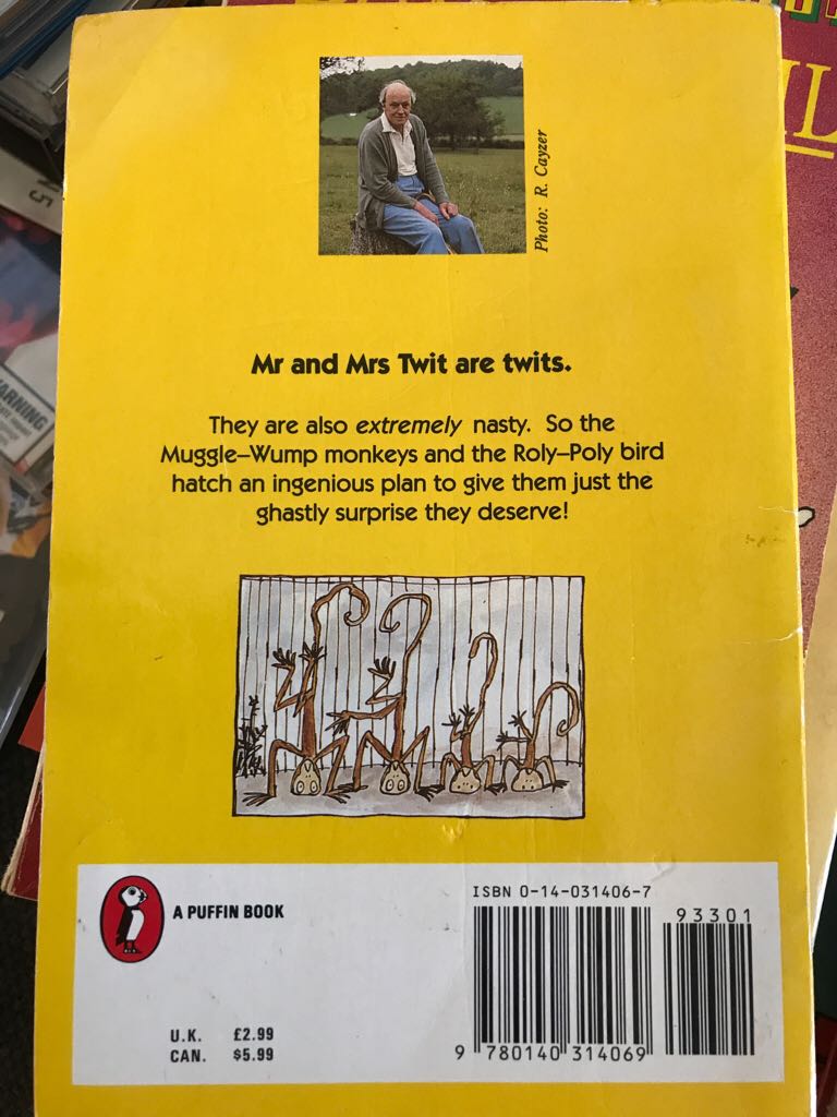 The Twits - Roald Dahl (Puffin - Paperback) book collectible [Barcode 9780140314069] - Main Image 2