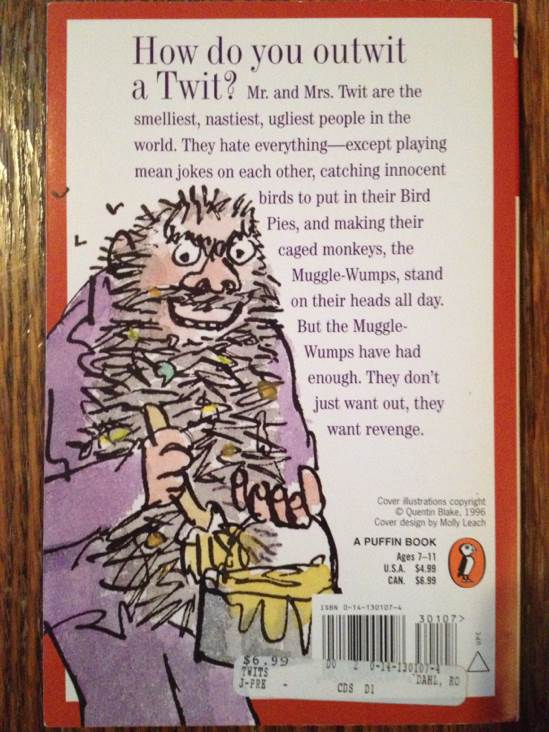 The Twits - Roald Dahl (Puffin - Paperback) book collectible [Barcode 9780141301075] - Main Image 2