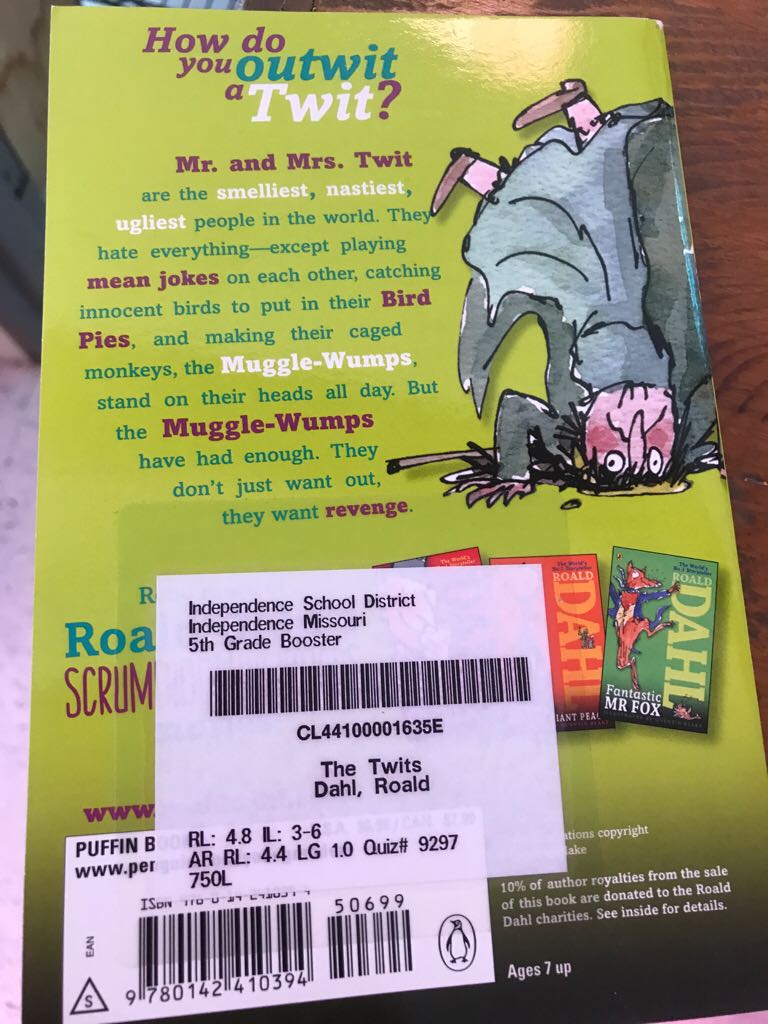 The Twits - Roald Dahl (A Puffin Book - Paperback) book collectible [Barcode 9780142410394] - Main Image 2