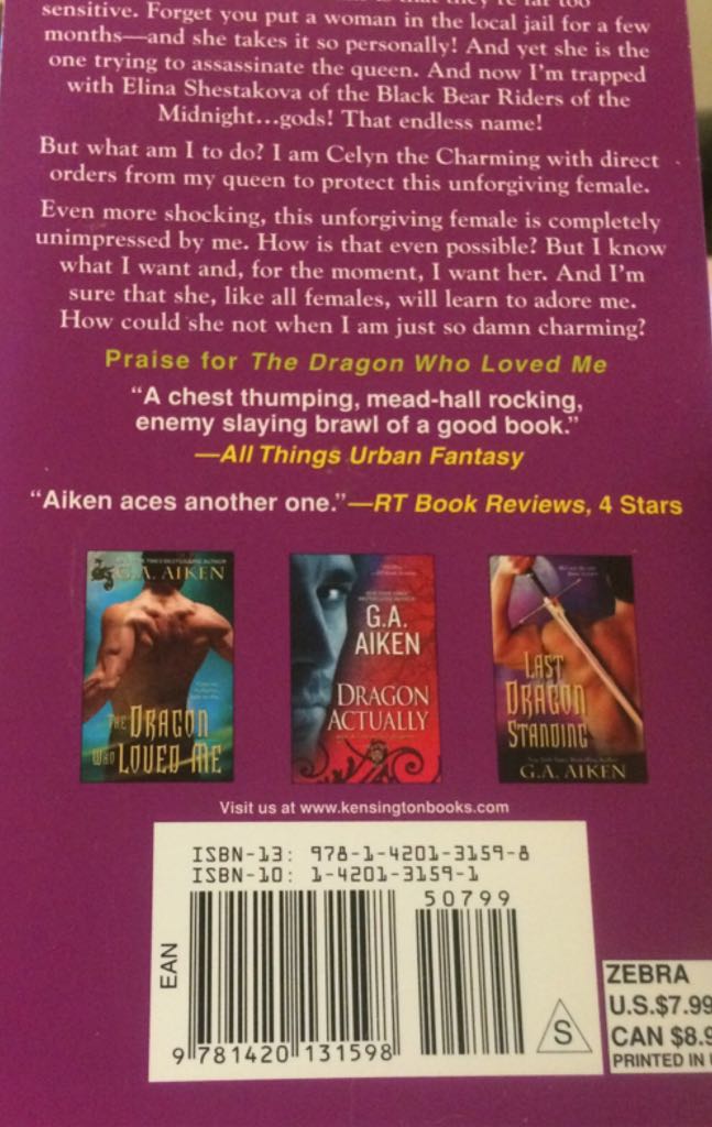 Light My Fire - G.A. Aiken (Zebra Paranormal Romance - Paperback) book collectible [Barcode 9781420131598] - Main Image 2