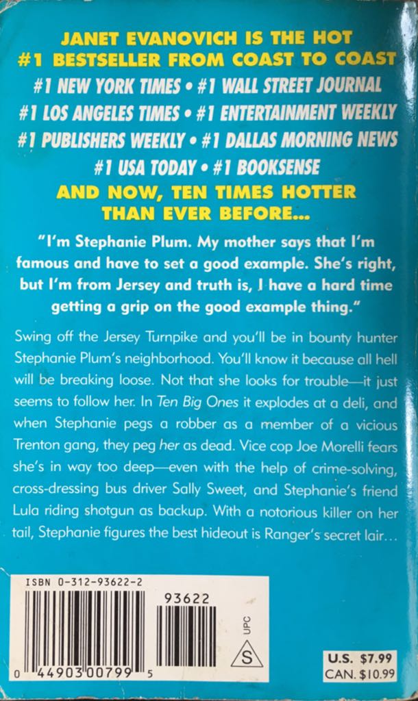 Ten Big Ones - Janet Evanovich (St. Martin’s Press - Mass Market Paperback) book collectible [Barcode 9780312936228] - Main Image 2