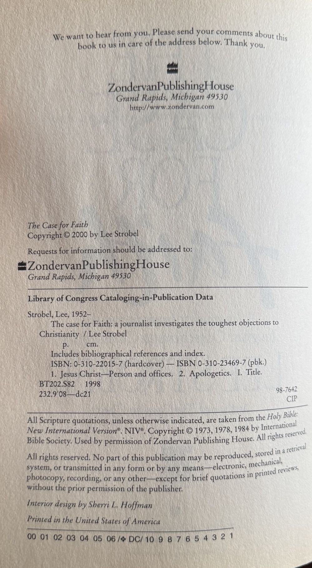 The Case for Faith - Lee Strobel (Zondervan Publishing House - Paperback) book collectible [Barcode 9780310234692] - Main Image 3