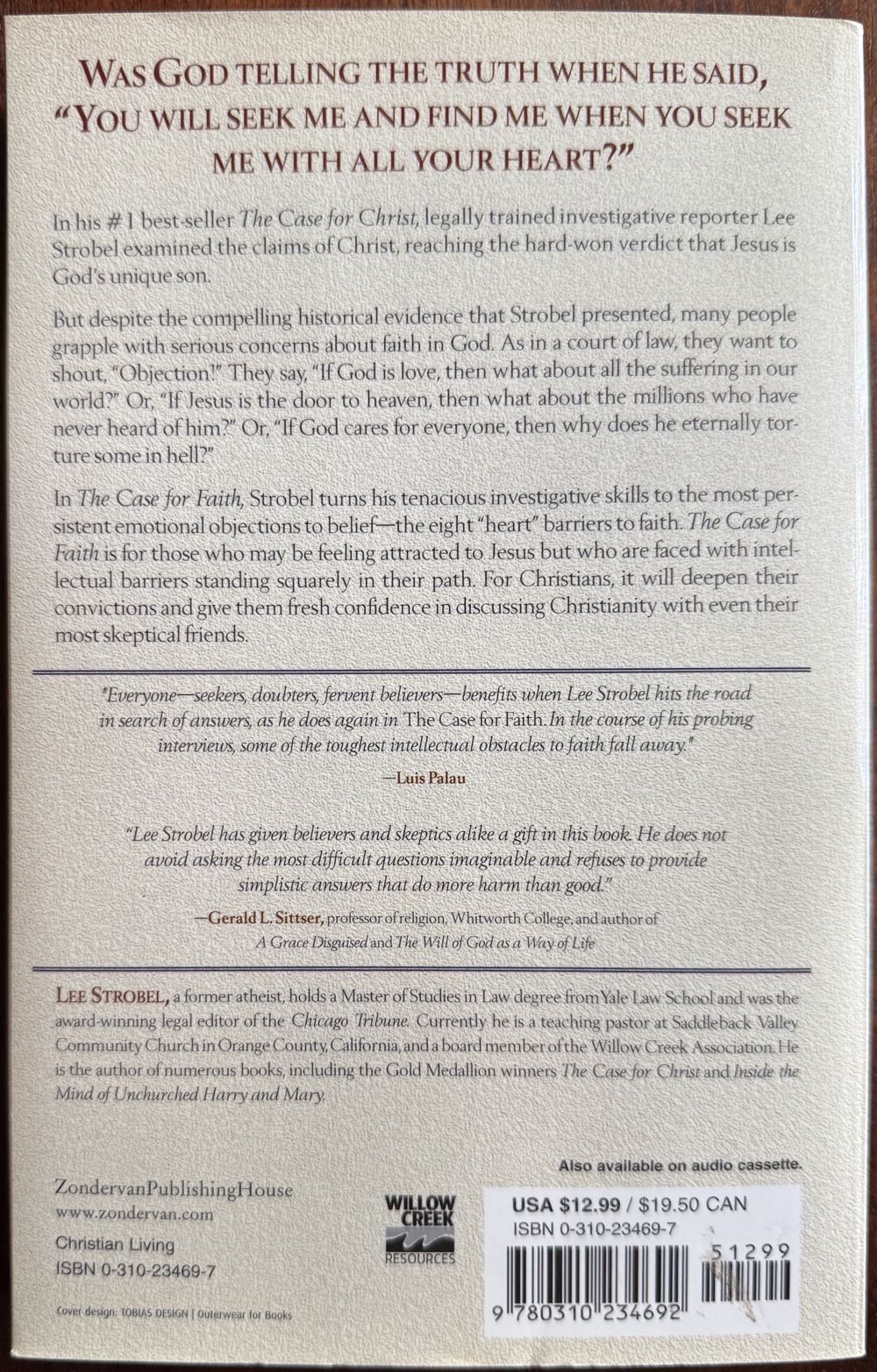 The Case for Faith - Lee Strobel (Zondervan Publishing House - Paperback) book collectible [Barcode 9780310234692] - Main Image 4