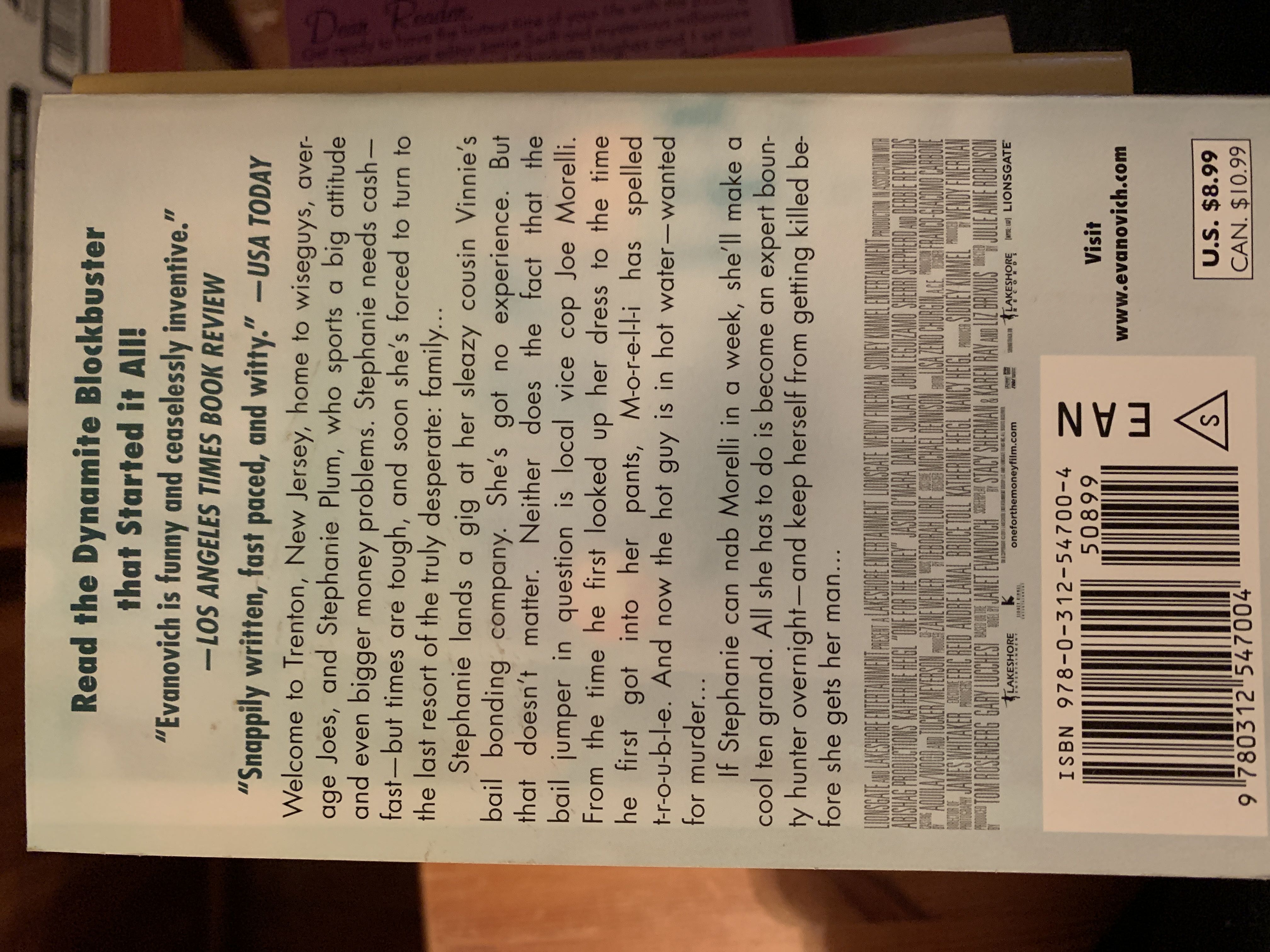 One For The Money - Janet Evanovich (St. Martin’s Paperbacks - Paperback) book collectible [Barcode 9780312547004] - Main Image 2