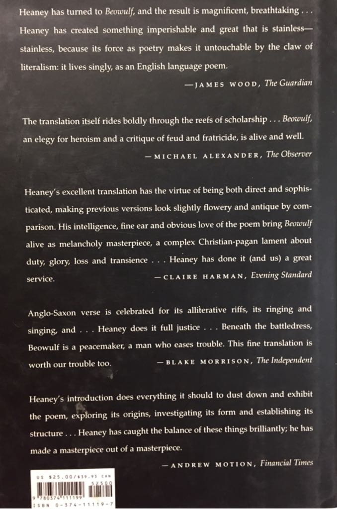 Beowulf: A New Verse Translation - Seamus Heaney (Farrar, Straus & Giroux - Hardcover) book collectible [Barcode 9780374111199] - Main Image 2