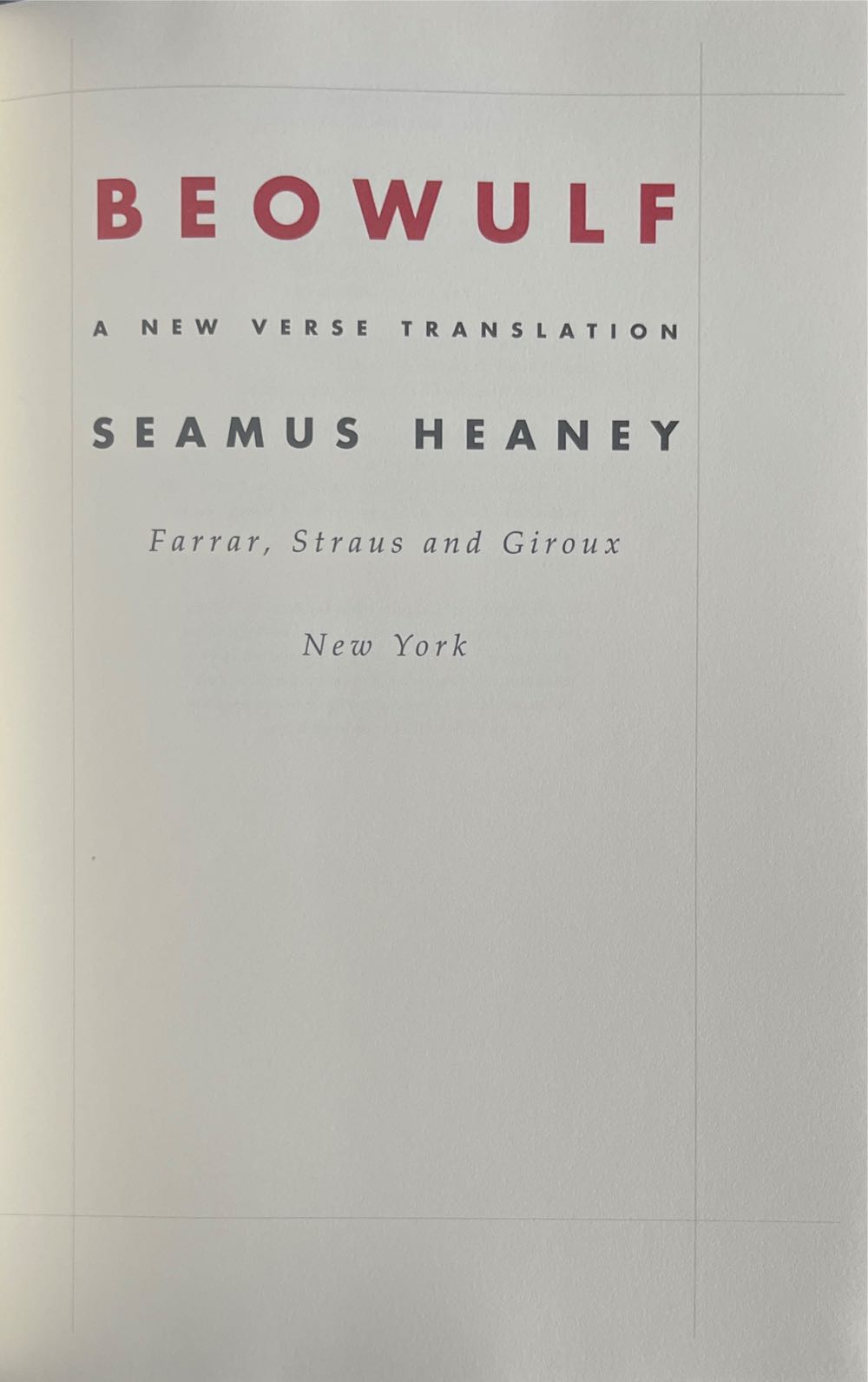Beowulf: A New Verse Translation - Seamus Heaney (Farrar, Straus & Giroux - Hardcover) book collectible [Barcode 9780374111199] - Main Image 4