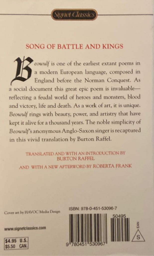 Beowulf - Santiago García (Signet Classic - Paperback) book collectible [Barcode 9780451530967] - Main Image 2