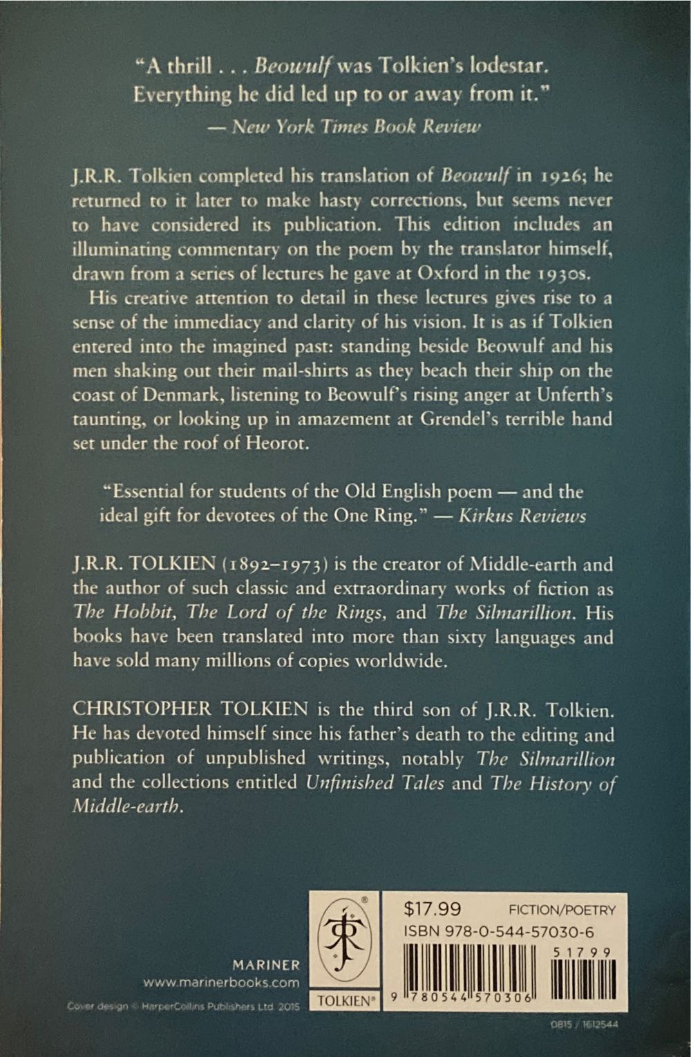 Beowulf - J.R.R. Tolkien (Mariner - Paperback) book collectible [Barcode 9780544570306] - Main Image 2