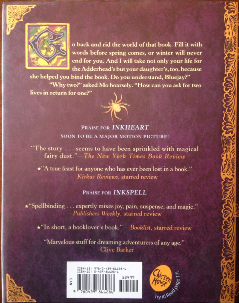 Inkdeath - Cornelia Funke (Chicken House/Scholastic Inc. - Paperback) book collectible [Barcode 9780439866286] - Main Image 2