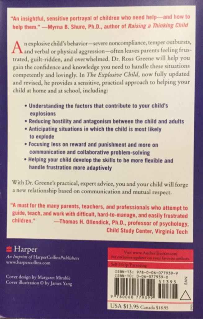 The Explosive Child - Ross Greene (Harper - Paperback) book collectible [Barcode 9780060779399] - Main Image 2