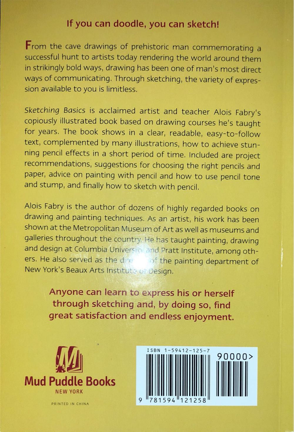 Sketching Basics - Alois Fabry book collectible [Barcode 9781594121258] - Main Image 4