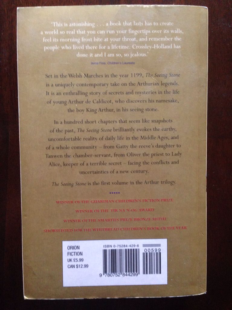 Arthur Trilogy #1: The Seeing Stone - Kevin Crossley-Holland (Orion - Paperback) book collectible [Barcode 9780752844299] - Main Image 2