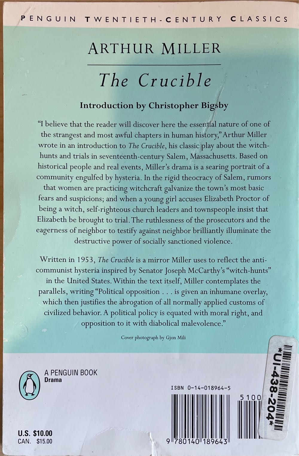 The Crucible - Arthur Miller (Penguin Books - Paperback) book collectible [Barcode 9780140189643] - Main Image 2