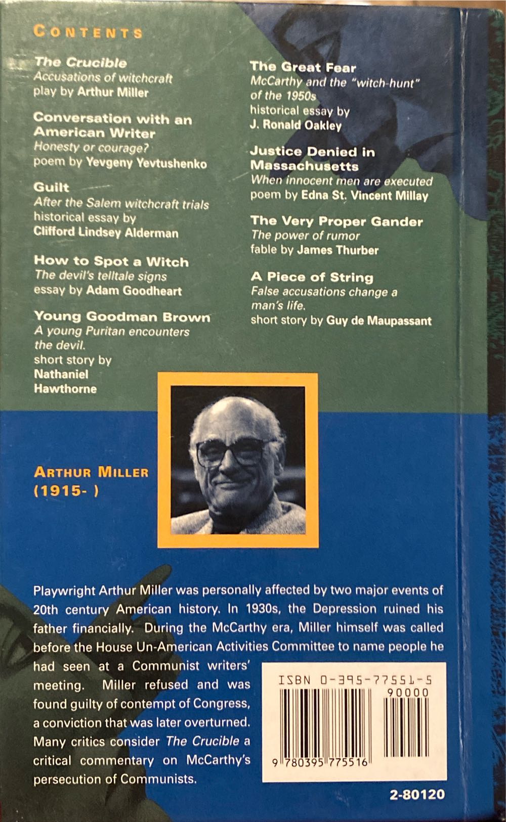 The Crucible And Related Readings - Arthur Miller (Viking Penguin - Hardcover) book collectible [Barcode 9780395775516] - Main Image 2