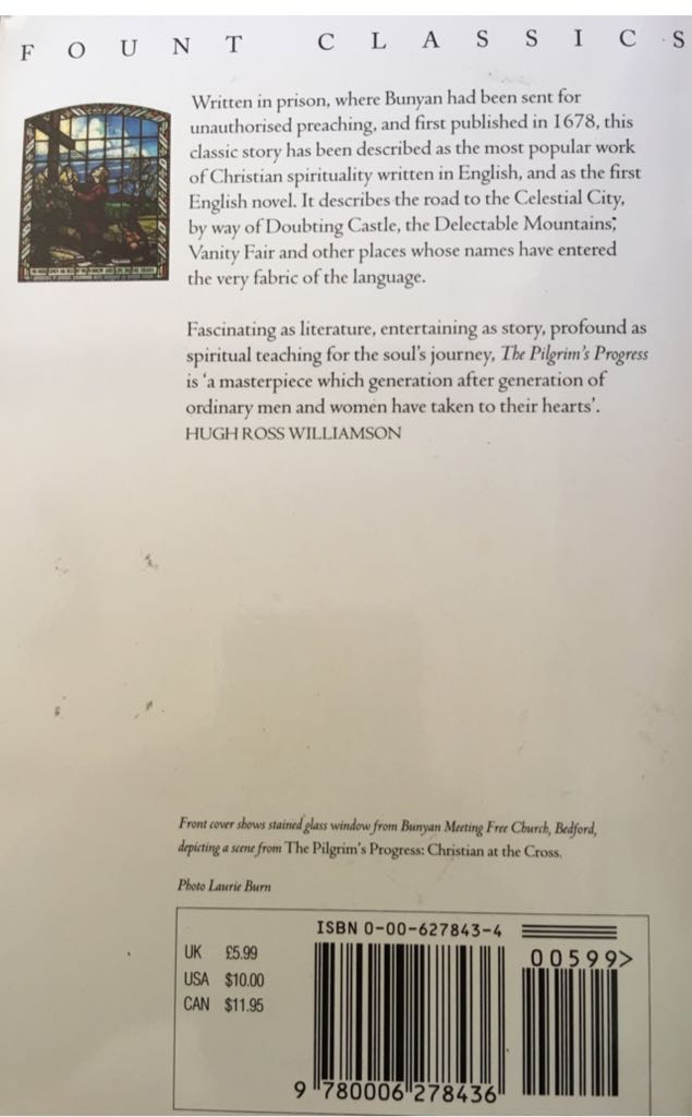 The Pilgrims Progress - John Bunyan (Fount) book collectible [Barcode 9780006278436] - Main Image 2