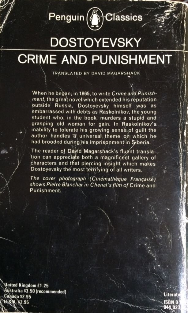 Crime and Punishment - Fyodor Dostoyevsky (Barnes and Noble - Library Binding) book collectible [Barcode 9780140440232] - Main Image 2