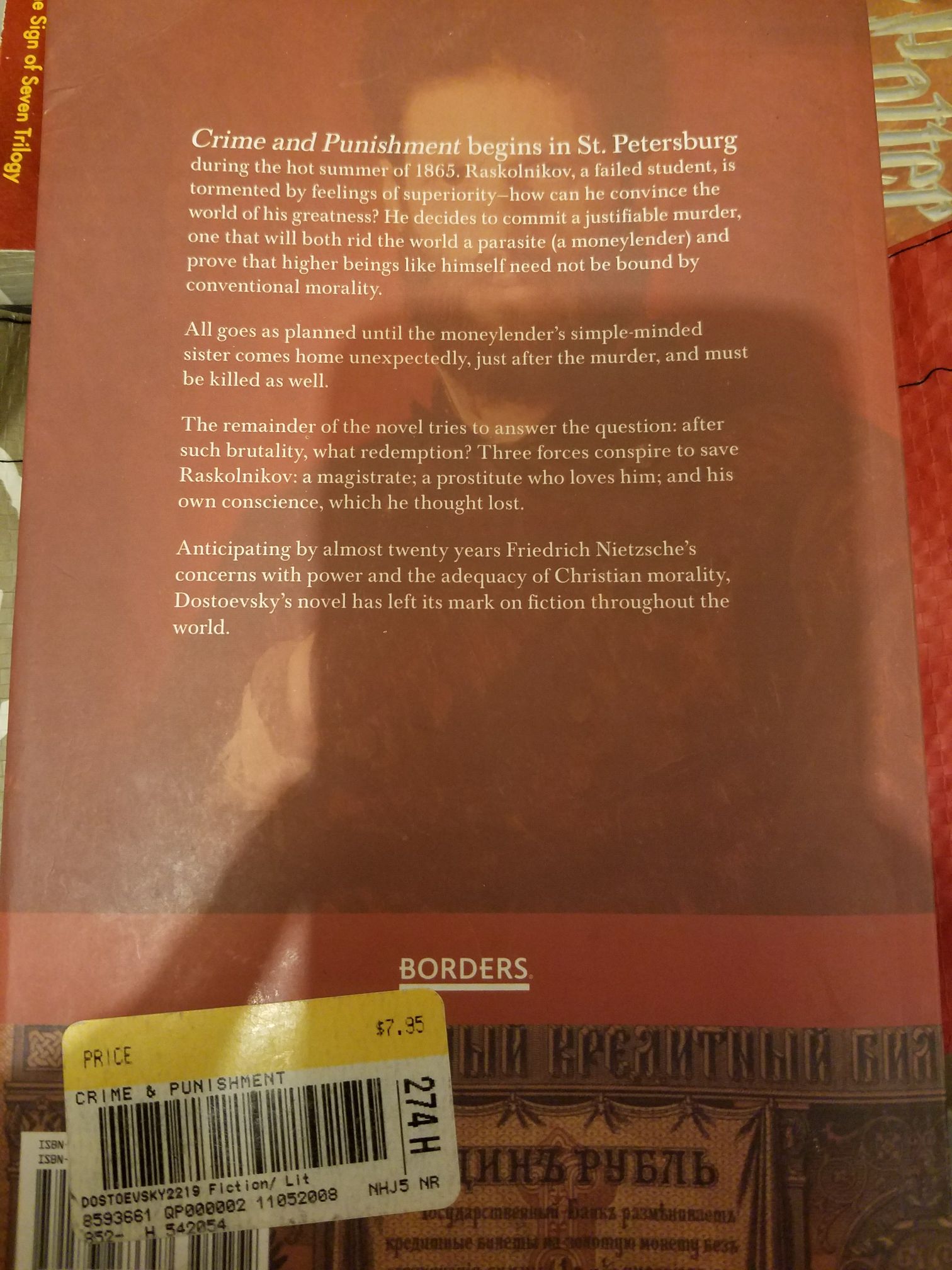 Crime and Punishment - Fyodor Dostoevsky (Borders Classics - Paperback) book collectible [Barcode 9781587263347] - Main Image 2