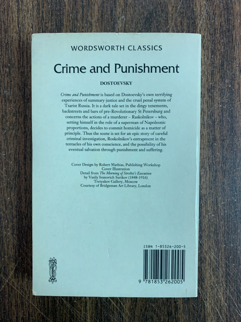 Crime and Punishment - Fyodor Dostoyevsky (Wordsworth Classics - Paperback) book collectible [Barcode 9781853262005] - Main Image 2