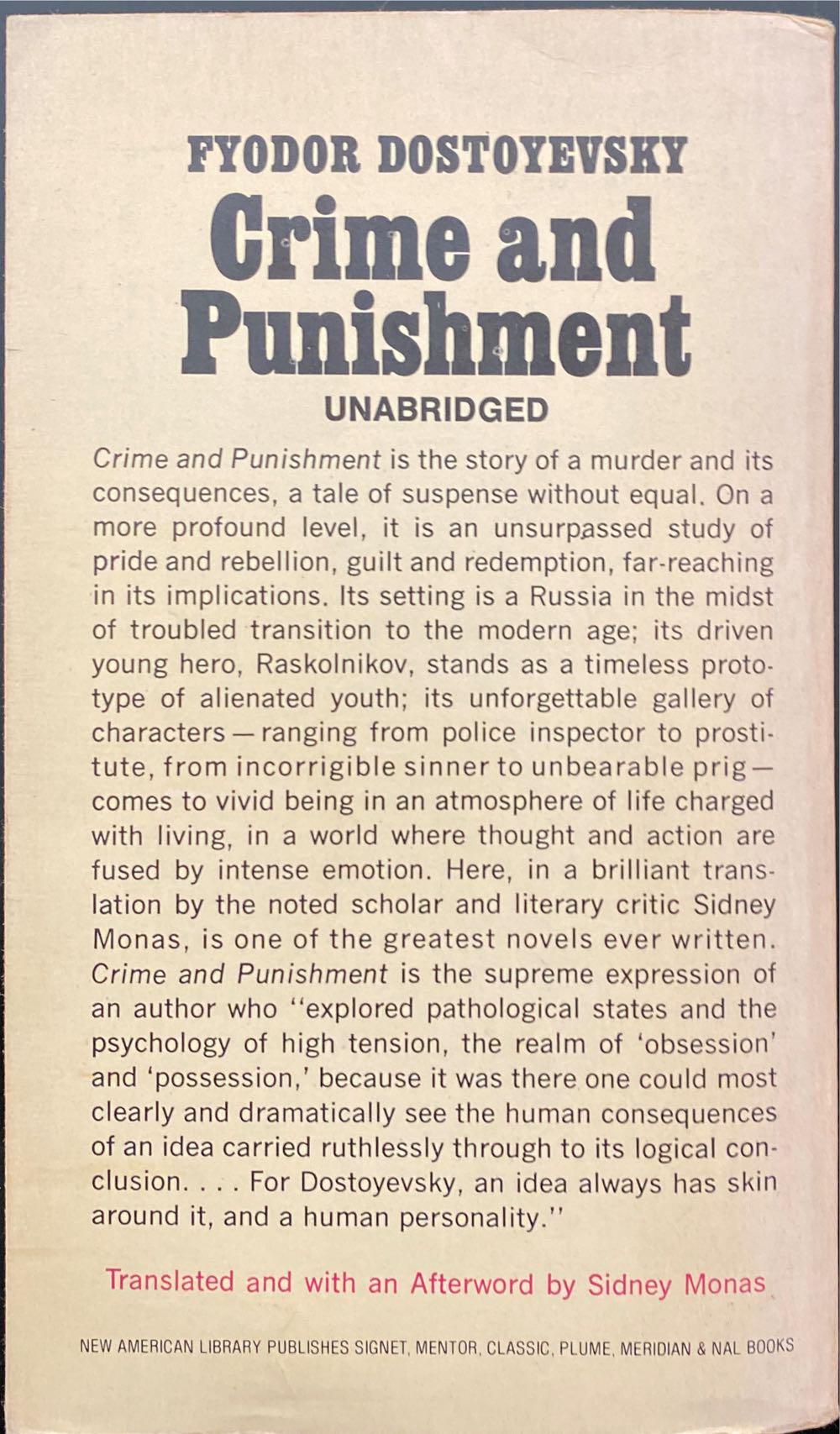 Crime and Punishment - Fyodor Dostoyevsky (A Signet Classic - Paperback) book collectible - Main Image 2