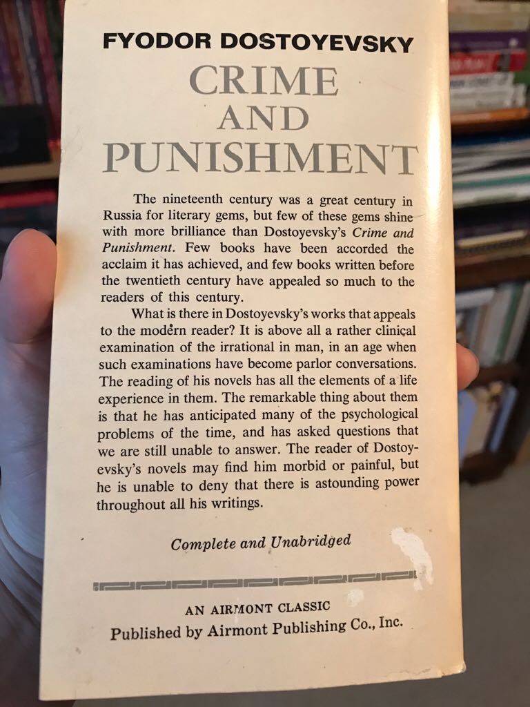 Crime and Punishment - Fydor Dostoyevsky (Airmont Publishing Company, Inc.) book collectible - Main Image 2