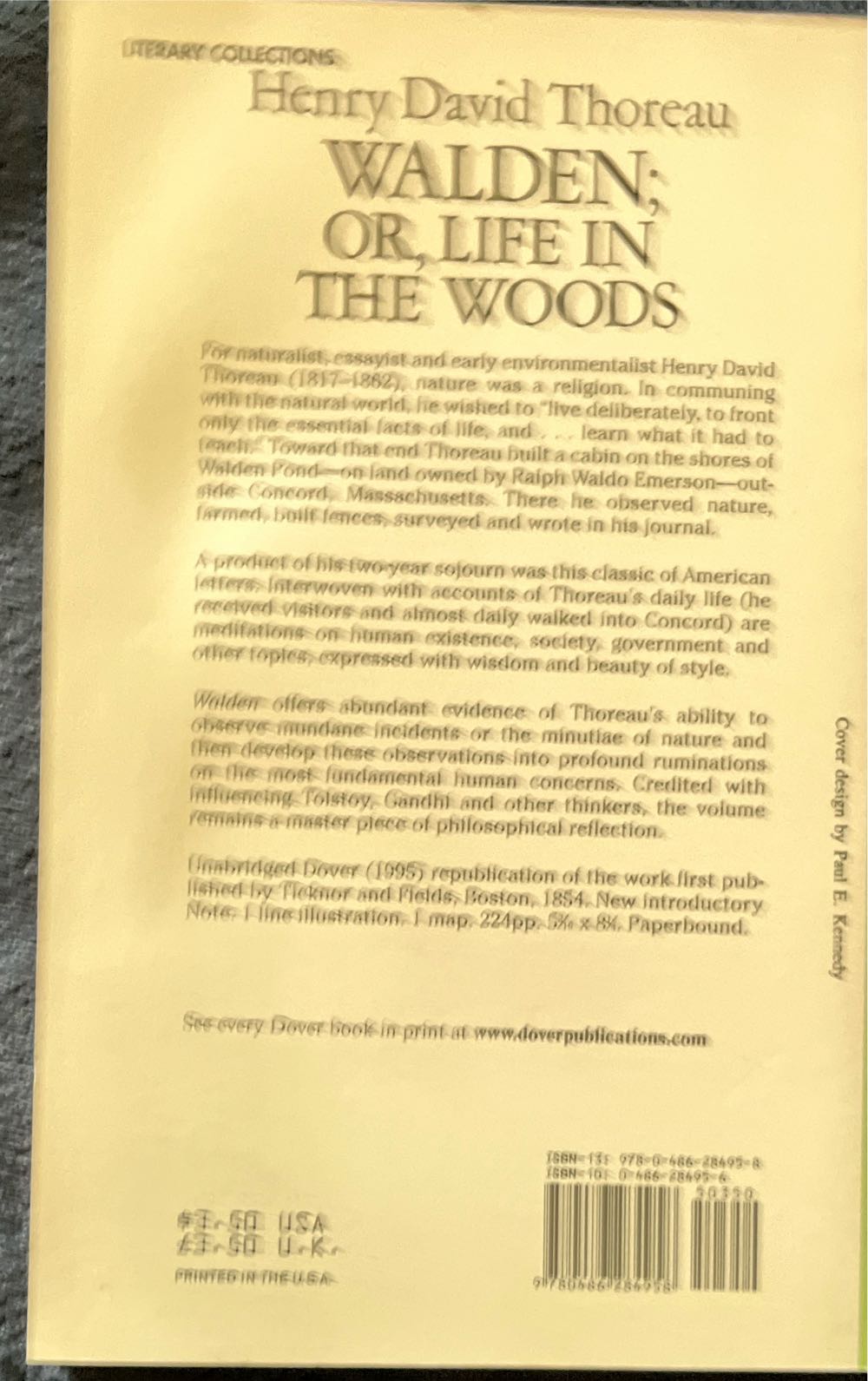 Walden; or, Life in the Woods - Henry David Thoreau (Dover Thrift Editions - Paperback) book collectible [Barcode 9780486284958] - Main Image 3