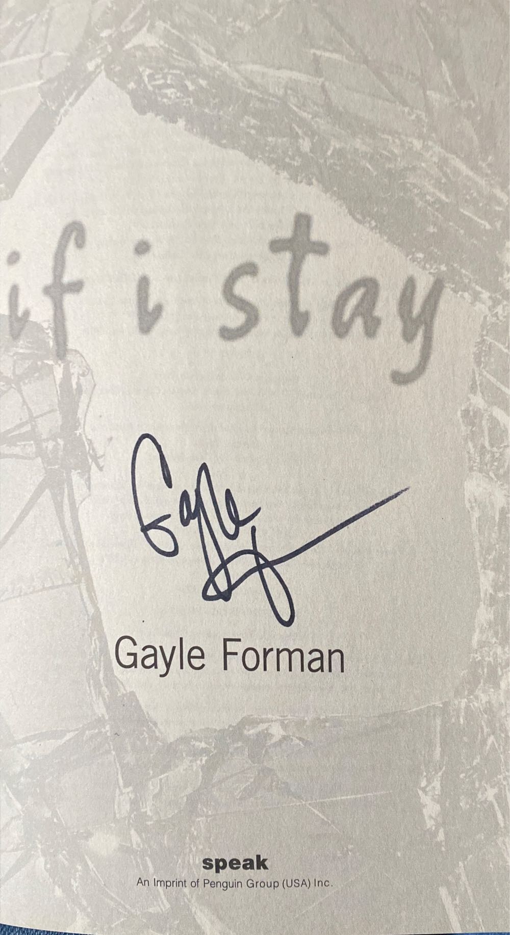 If I Stay - Gayle Forman (Speak - Paperback) book collectible [Barcode 9780142415436] - Main Image 3