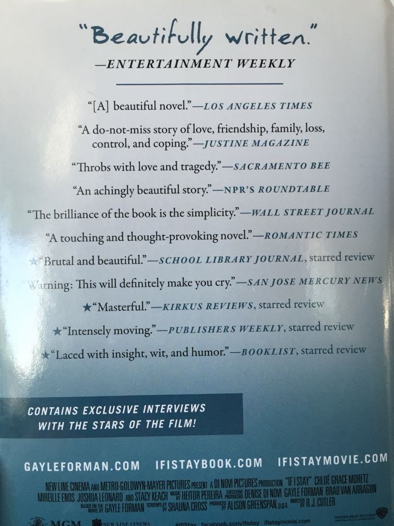 If I Stay - Gayle Forman (Dutton Books - Hardcover) book collectible [Barcode 9780451474643] - Main Image 2