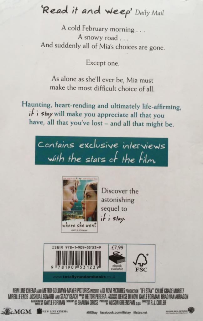 If I Stay  (Random House Children’s Publishers UK - Paperback) book collectible - Main Image 2