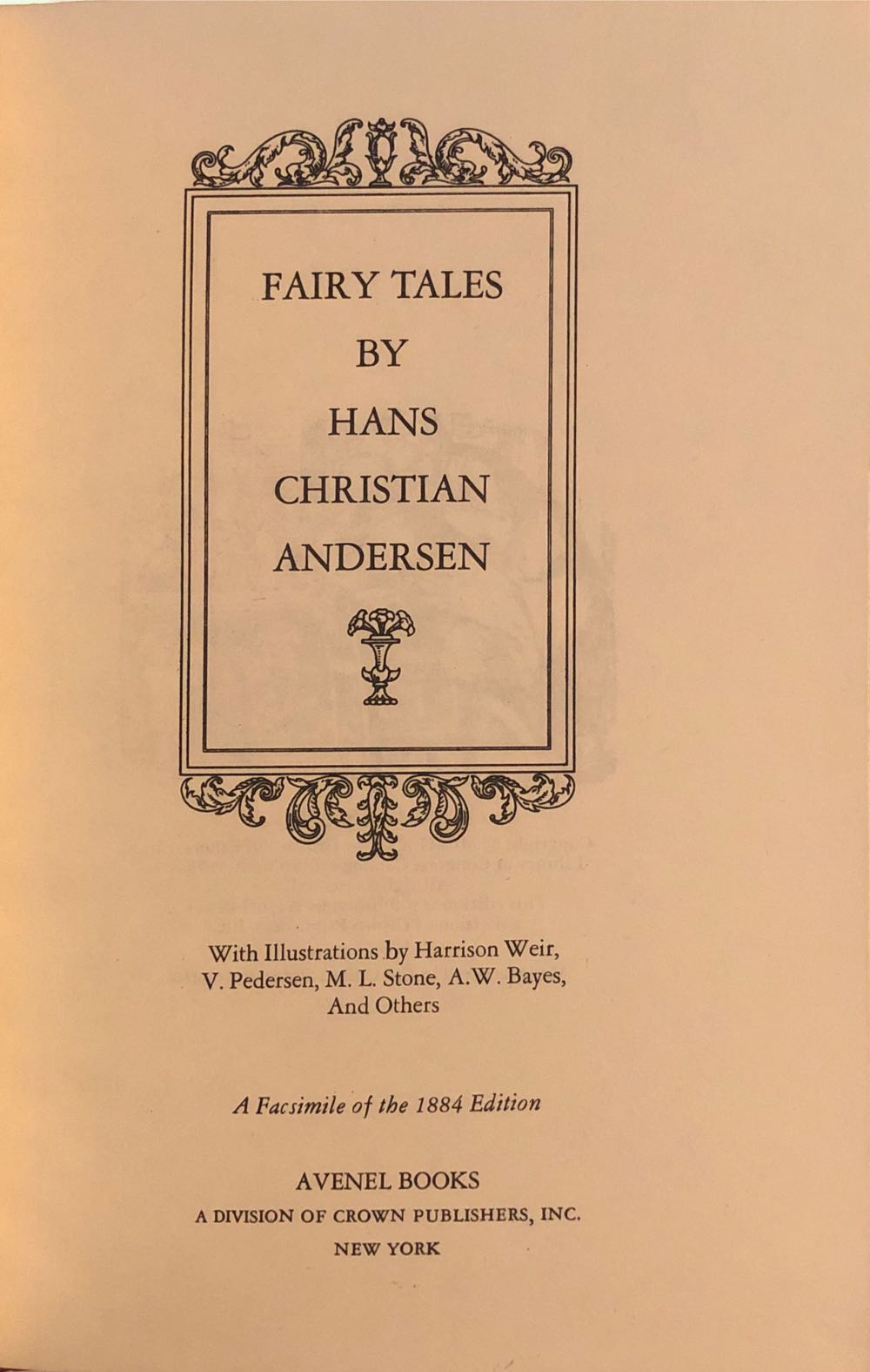 Fairy Tales - Hans Christian Andersen (Avenel Books - Hardcover) book collectible [Barcode 9780517164822] - Main Image 2