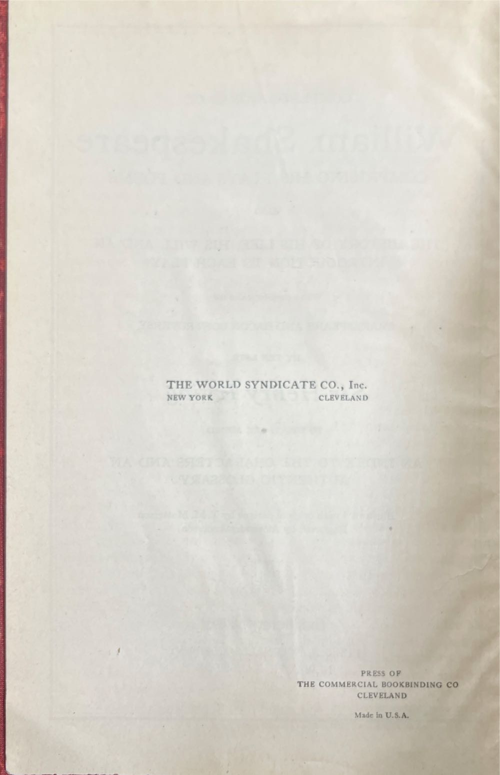 The Complete Works Of William Shakespeare - William Shakespeare (Barnes & Noble - Calf-Binding) book collectible - Main Image 3