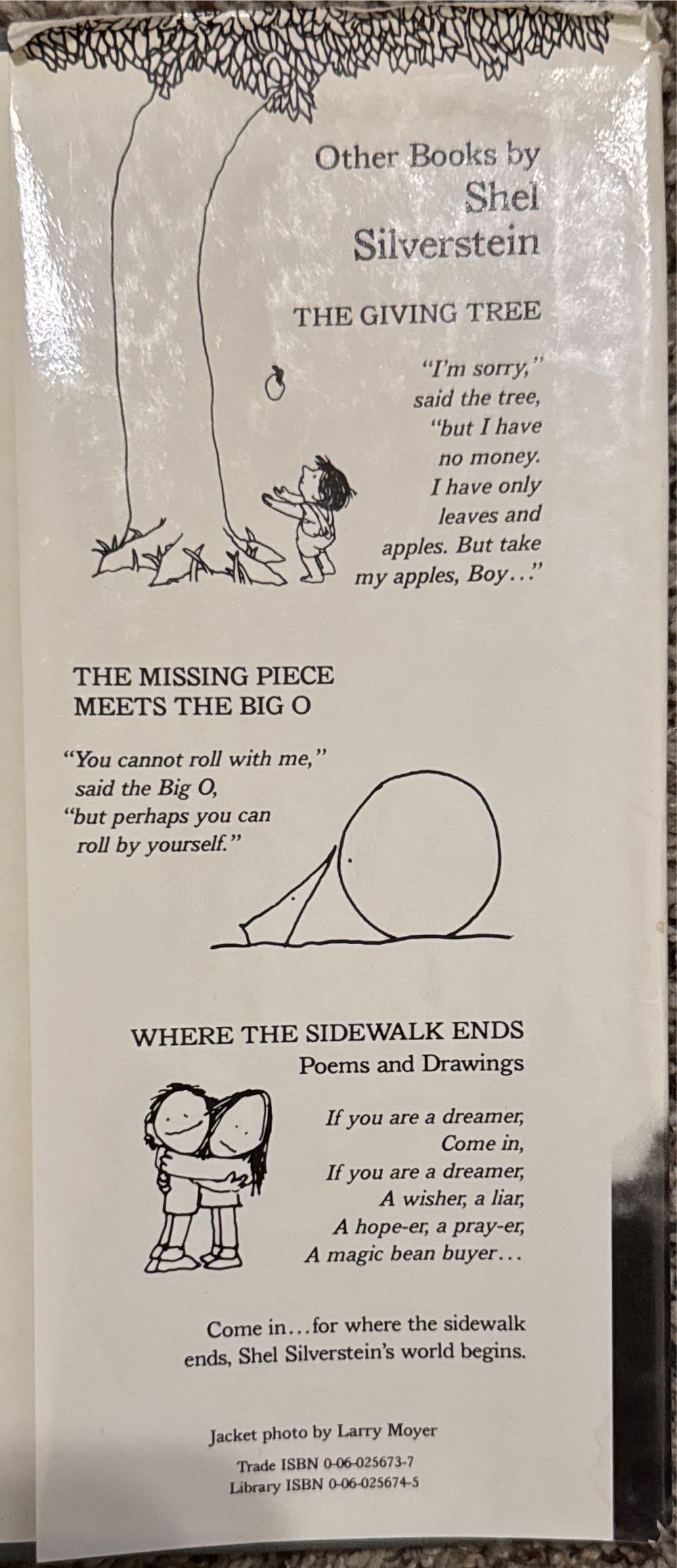Silverstein, Shel -  Light In The Attic - Shel Silverstein (Harper & Row, Publishers - Hardcover) book collectible [Barcode 0060256737] - Main Image 4