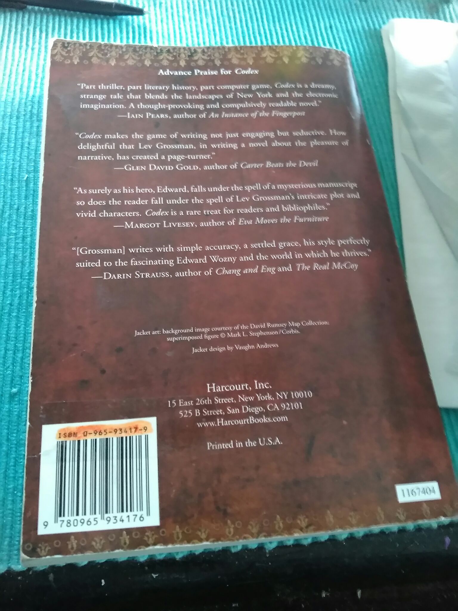 Codex - Lev grossman (Harcourt Books) book collectible [Barcode 9780965934176] - Main Image 2