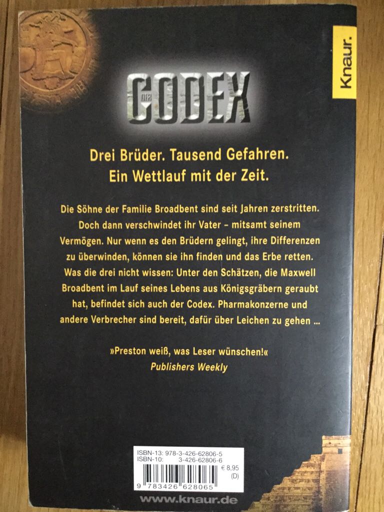 Codex - Douglas Preston (Knaur Taschenbuch Verlag - Paperback) book collectible [Barcode 9783426628065] - Main Image 2