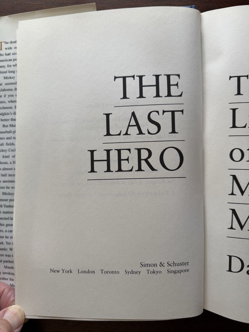 Last Hero, The - David Falkner (Simon and Schuster - Hardcover) book collectible [Barcode 9780684814247] - Main Image 3