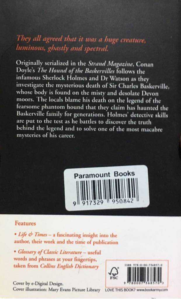 The Hound Of The Baskervilles - Arthur Conan Doyle (Harper Press - Paperback) book collectible [Barcode 9780007368570] - Main Image 2