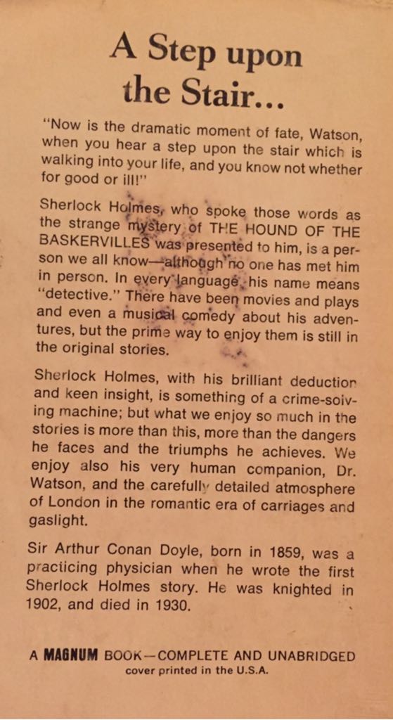 Hound Of The Baskervilles, The - Sir Arthur Conan Doyle (Penguin Crime - Paperback) book collectible [Barcode 9780140001112] - Main Image 2