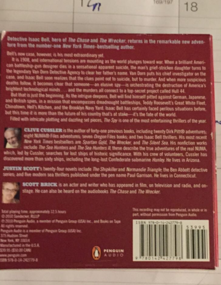 The Spy - Clive Cussler book collectible [Barcode 9780142427798] - Main Image 2