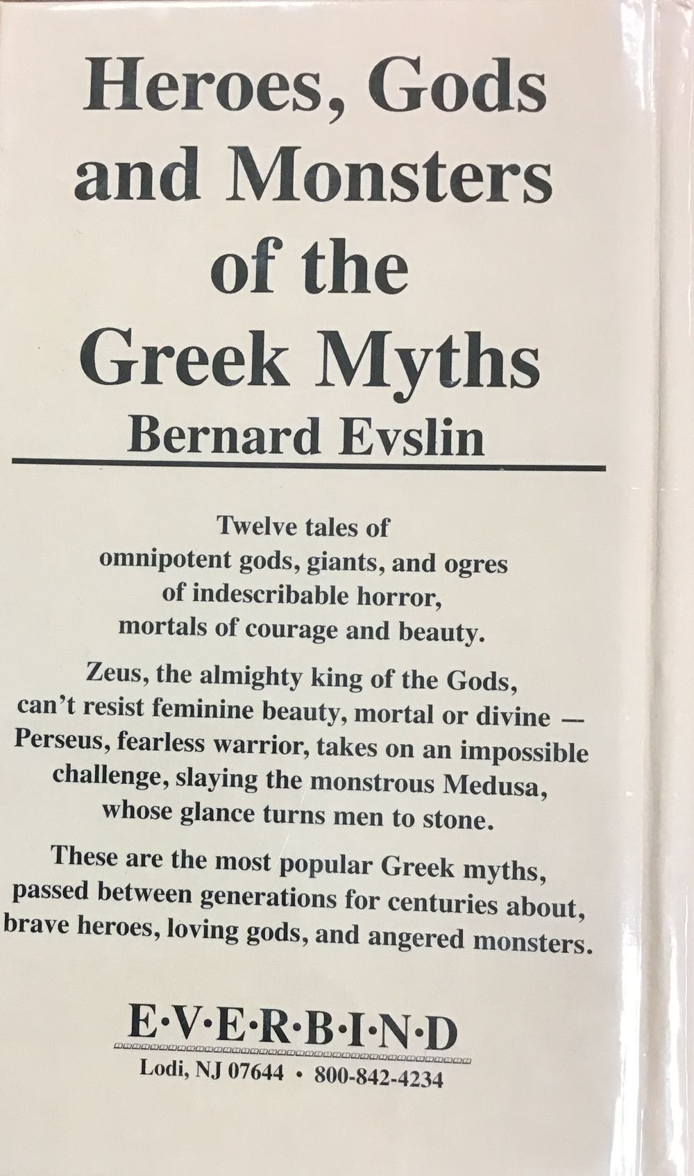 Heroes, Gods And Monsters Of The Greek Myths - Bernard Evslin (Random House Children’s Books - Paperback) book collectible [Barcode 9780553259209] - Main Image 2