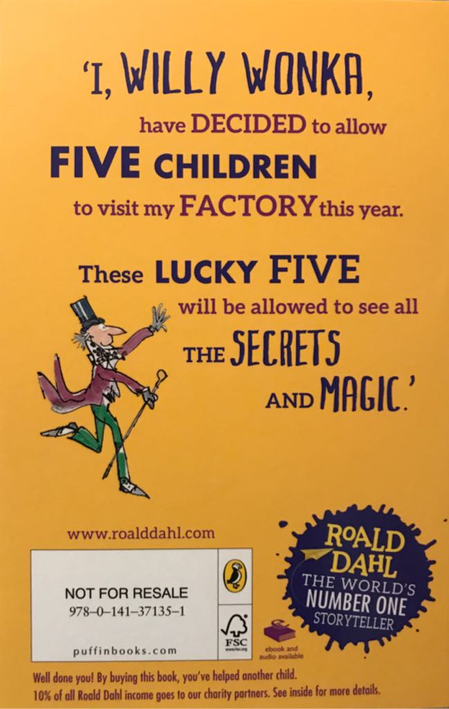 CHARLIE AND THE CHOCOLATE FACTORY ROALD DAHL - Roald Dahl (Penguin - Paperback) book collectible [Barcode 9780141371351] - Main Image 2